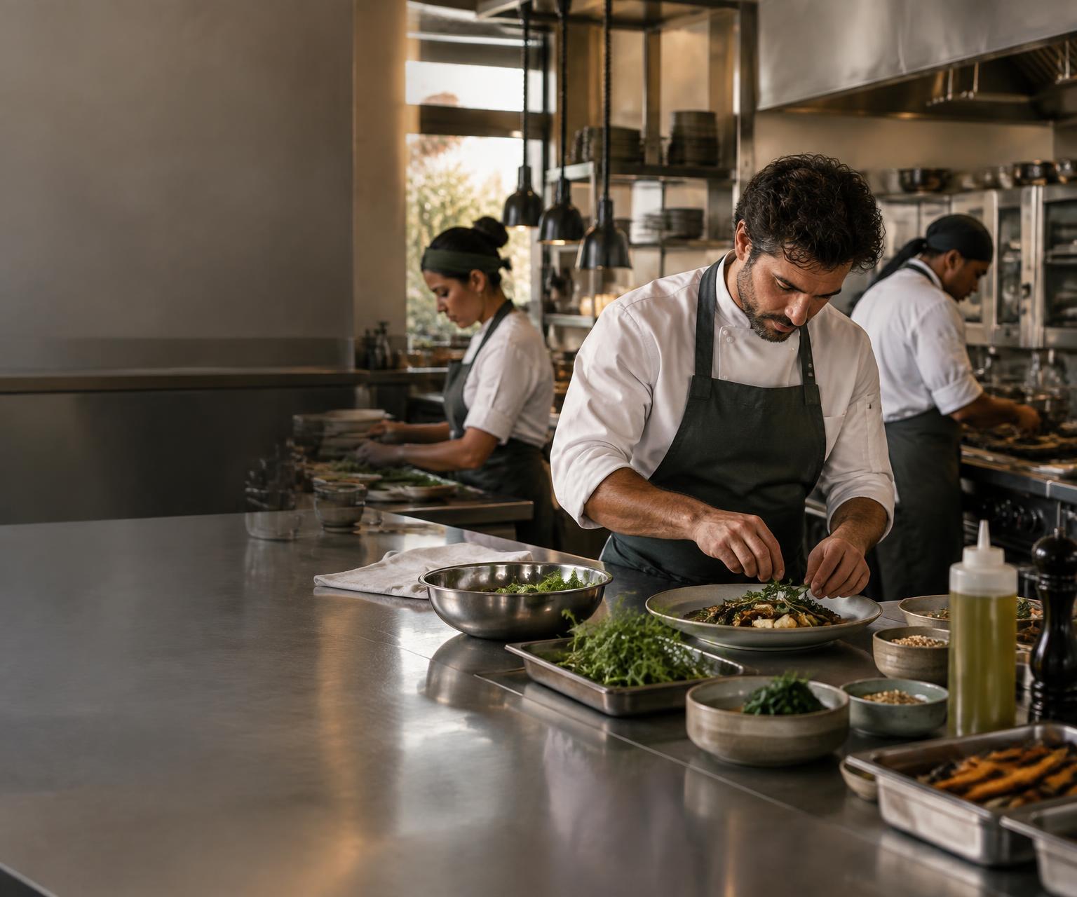 Operação de cozinha profissional